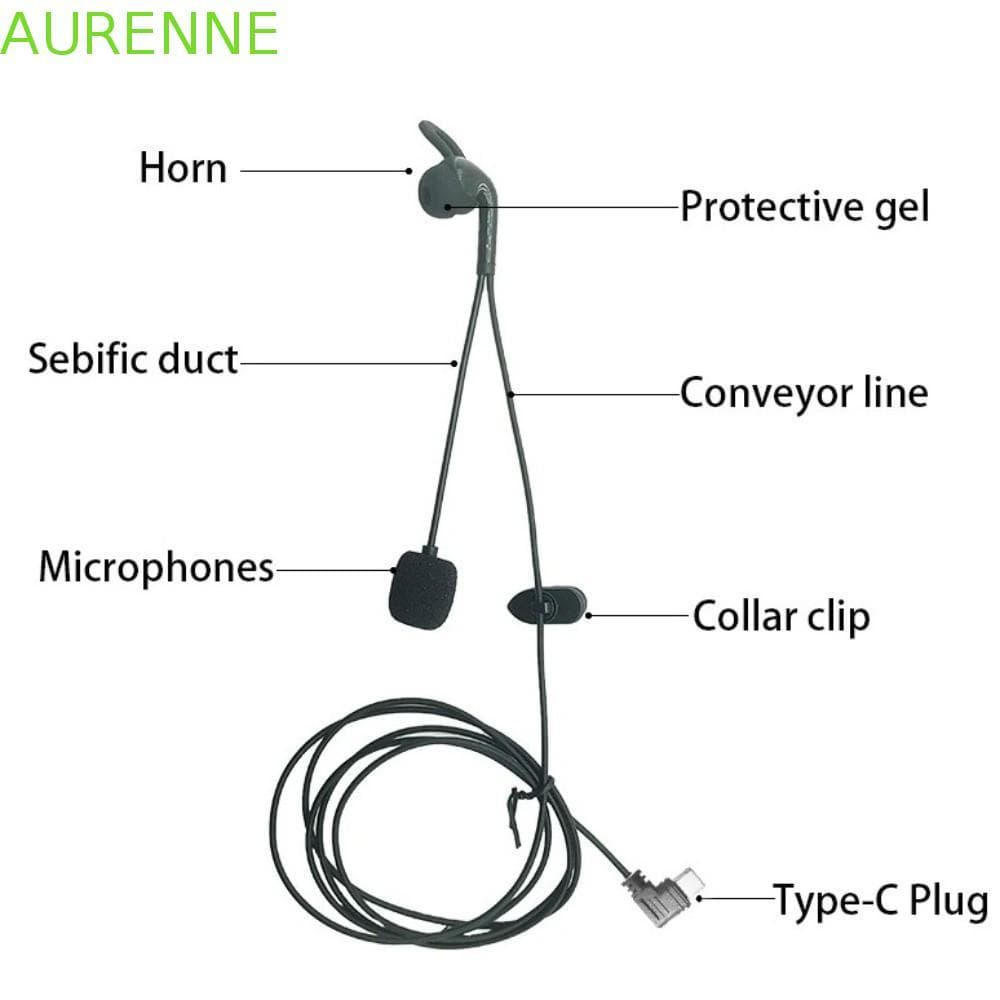 Fone De Ouvido Para Árbitro AURENNE , Fones Intra-Auriculares Com Interface Tipo C Redução De Ruído , Capacete V6 V4 Plu