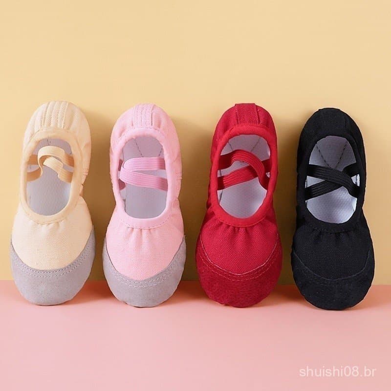 Sapatos De Dança De Balé De Lona Para Meninas Adultas , Sola Macia , Chinelos De Ginástica Sem Alças