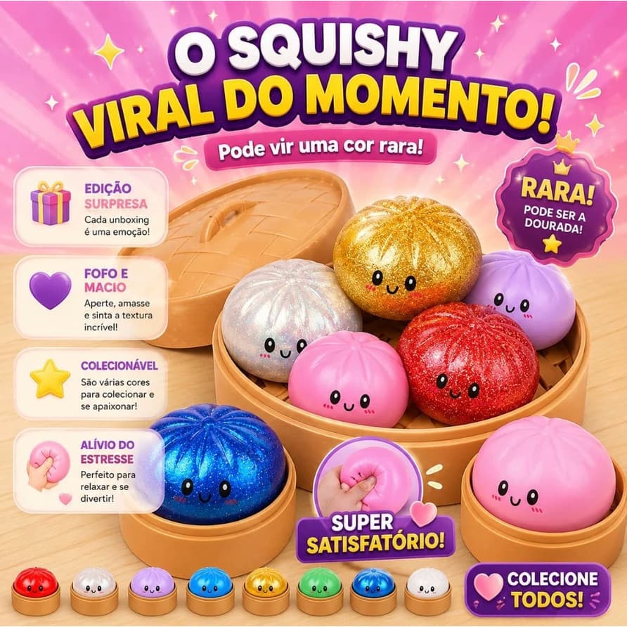 Pãozinho Squishy Surpresa Antiestresse Bolinho Fofinho Macio