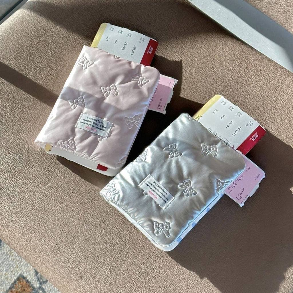Bolsa de armazenamento de documentos no exterior estilo ins borboleta bolinhas acolchoadas passaporte porta-passaporte d
