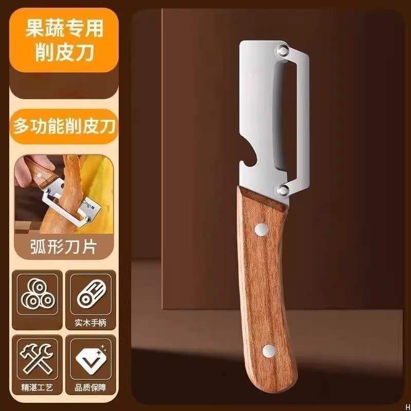 Faca de Descascar e Abridor de Garrafas 3 em 1, Utensílio de Cozinha Especial, Descascador de Legumes, Raspador de Abóbo