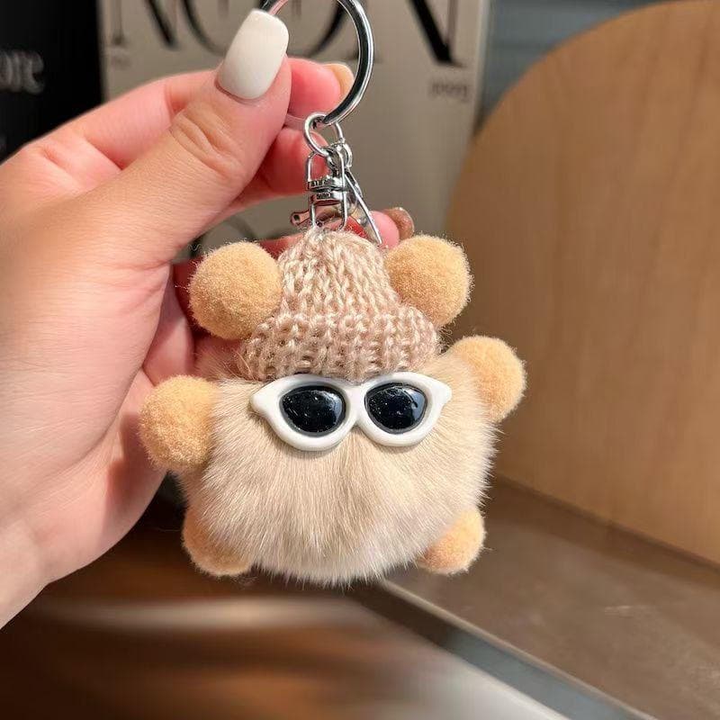 Pingente De Boneca De Bola De Carvão De Pelúcia , Chaveiro De Coelho rex , Mochila Fofa De Desenho Animado , Presente De