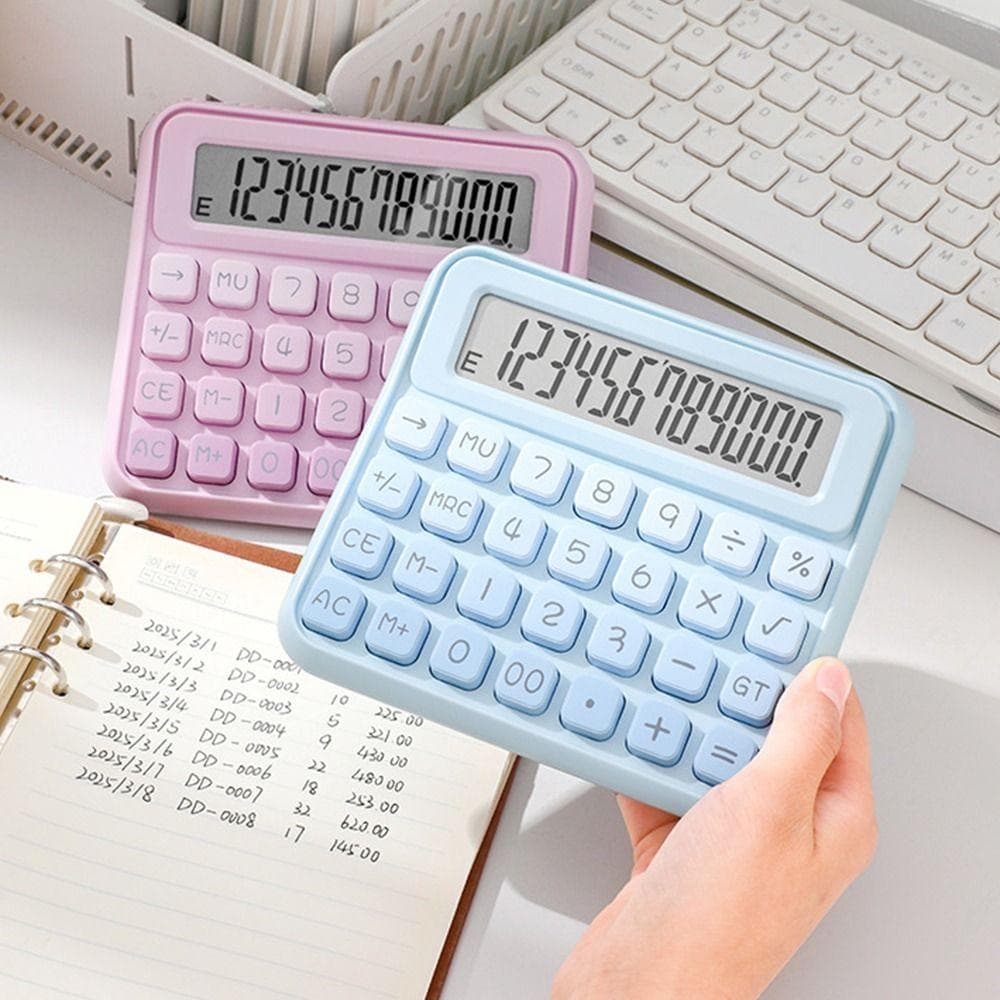 Calculadora INTREE De 12 Dígitos , De Mesa Fofa E Fácil De Usar Financeira Com Almofada Antiderrapante Em Cores Doces