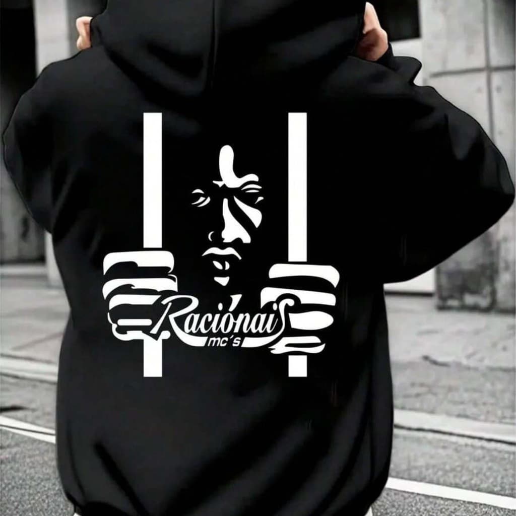 Moletom Blusa de Frio Racionais Mcs Com Capuz E Bolso Nego Drama Rap