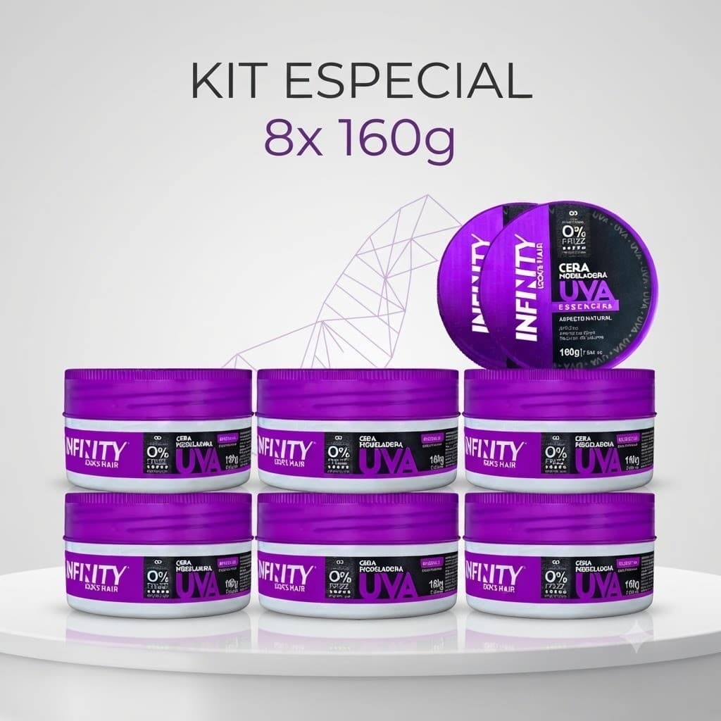 Kit 8 Pomada Modeladora Uva Infinity 160g -  Envio 24h