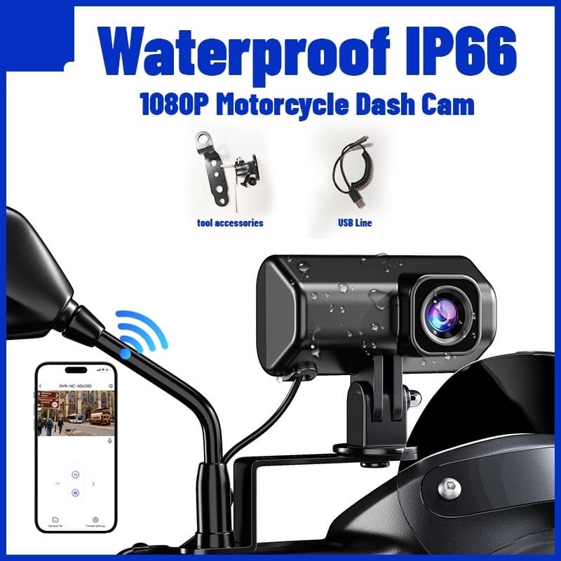 Moto 1080P Câmera Da Motocicleta DVR Para IP66 À Prova Dip66 Água Esporte WiFi Traço Cam Dwaterproof Condução Gravador D