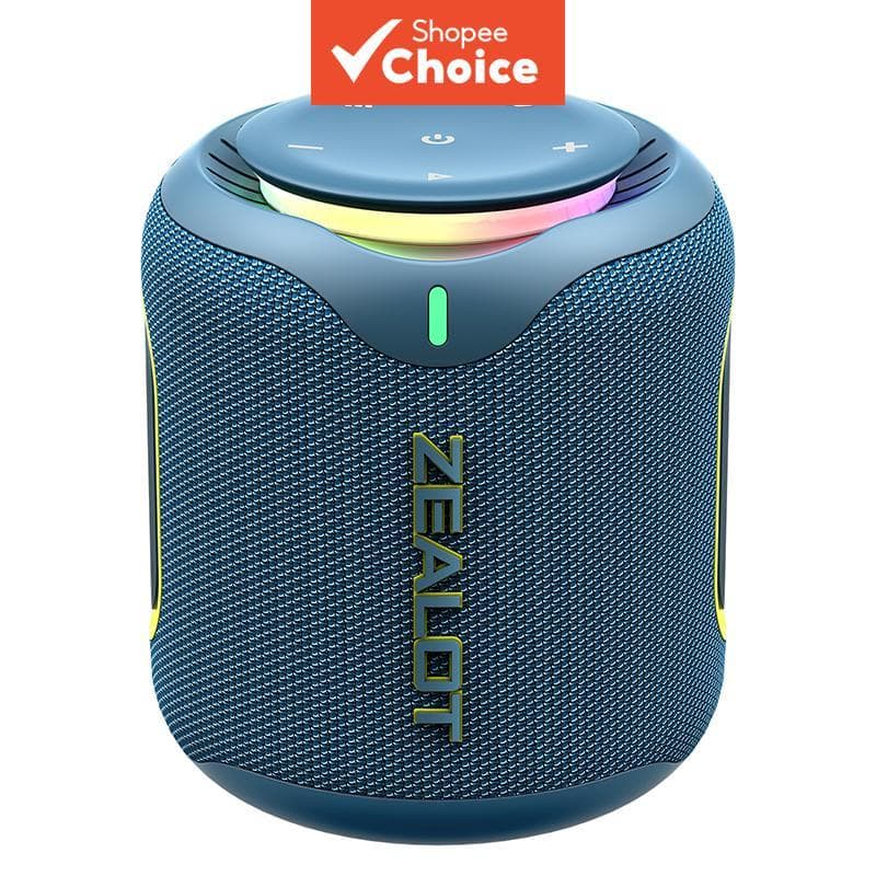 Caixa de Som Bluetooth ZEALOT M1 30W 6000mAh IPX6 À Prova d'Água, Portátil com Iluminação RGB, TWS Estéreo, Graves