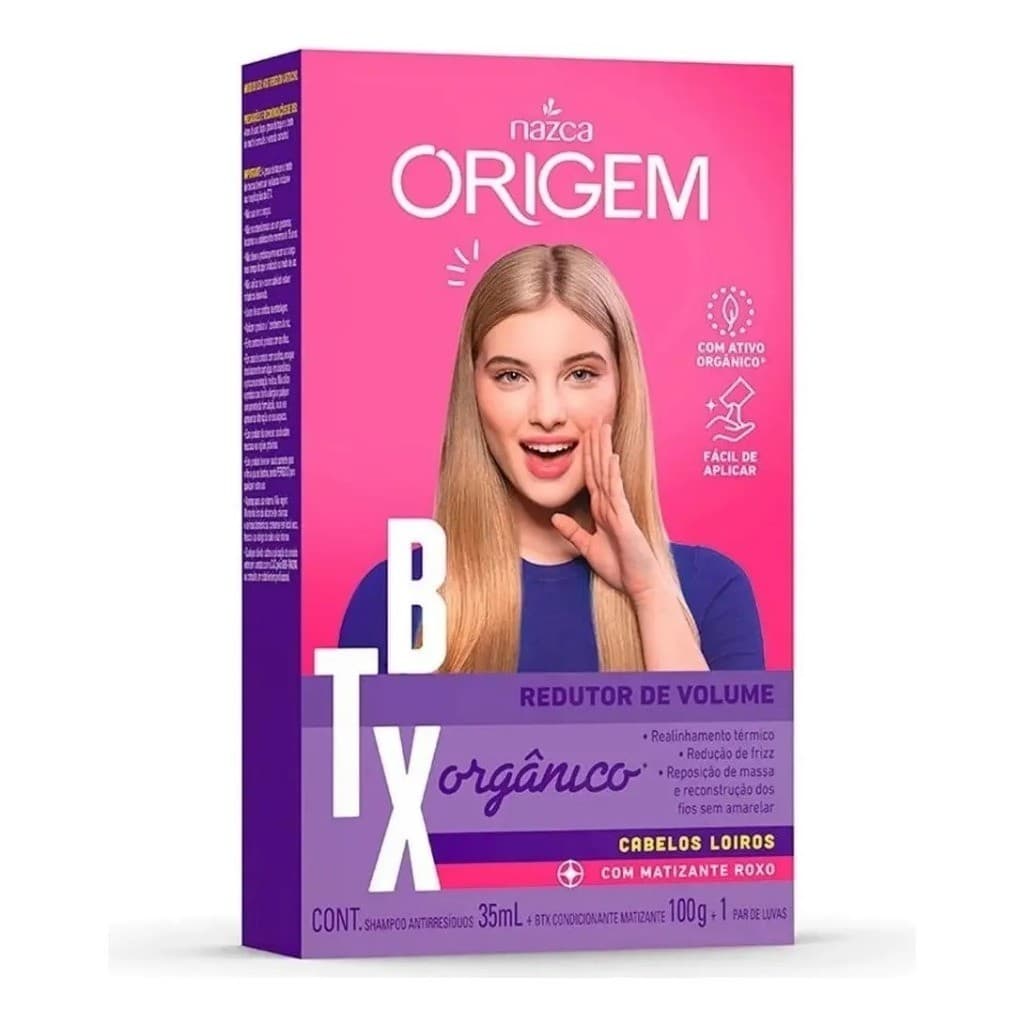 Botox Capilar Btx Origem Orgânico Para Cabelos Loiros Kit