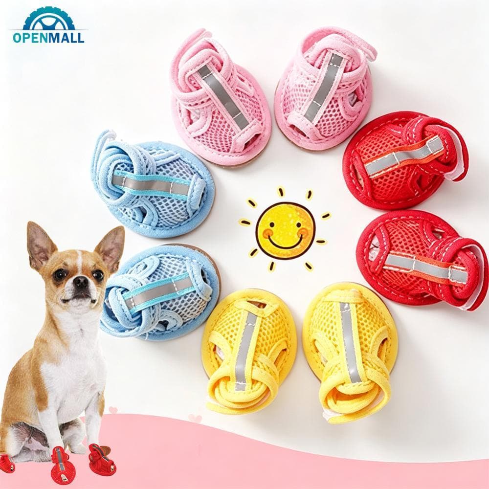 OPENMALL Sandálias De Malha Respirável Para Cães Pequenos Sapatos De Verão Animais De Estimação Com Sola Elástica Antide
