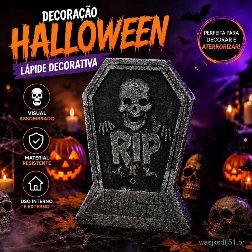 Enfeite De Halloween Plástico Isopor Catacumba Para Festas Decoração Festas Dia Das Bruxa Lapide