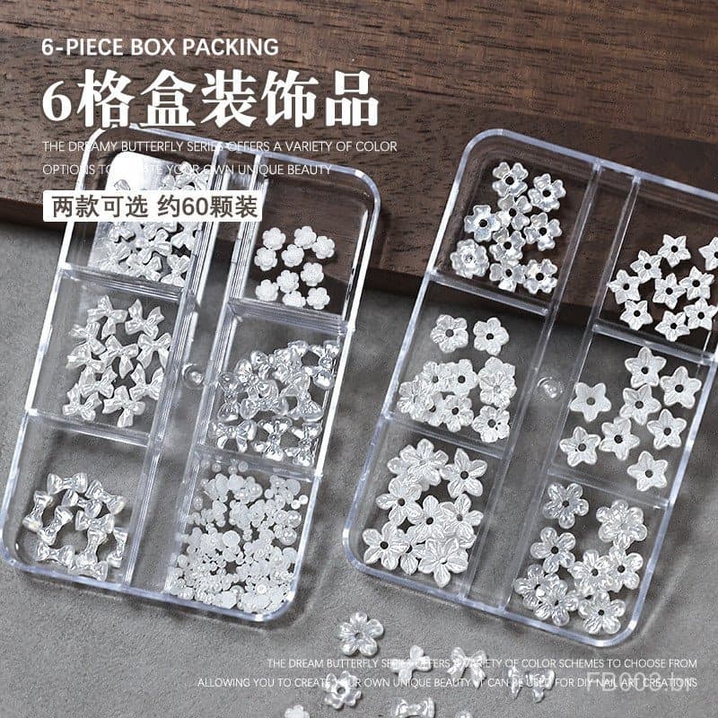 Acessórios de laço de resina, laço tridimensional com flor pequena, decorações de unhas estilo balé, caixa de beleza com