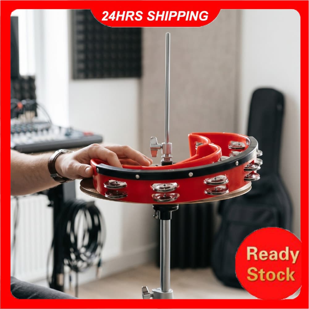Pethome-BR jingles de fileira dupla meia lua pandeiro instrumento de percussão portátil para adultos iniciantes banda