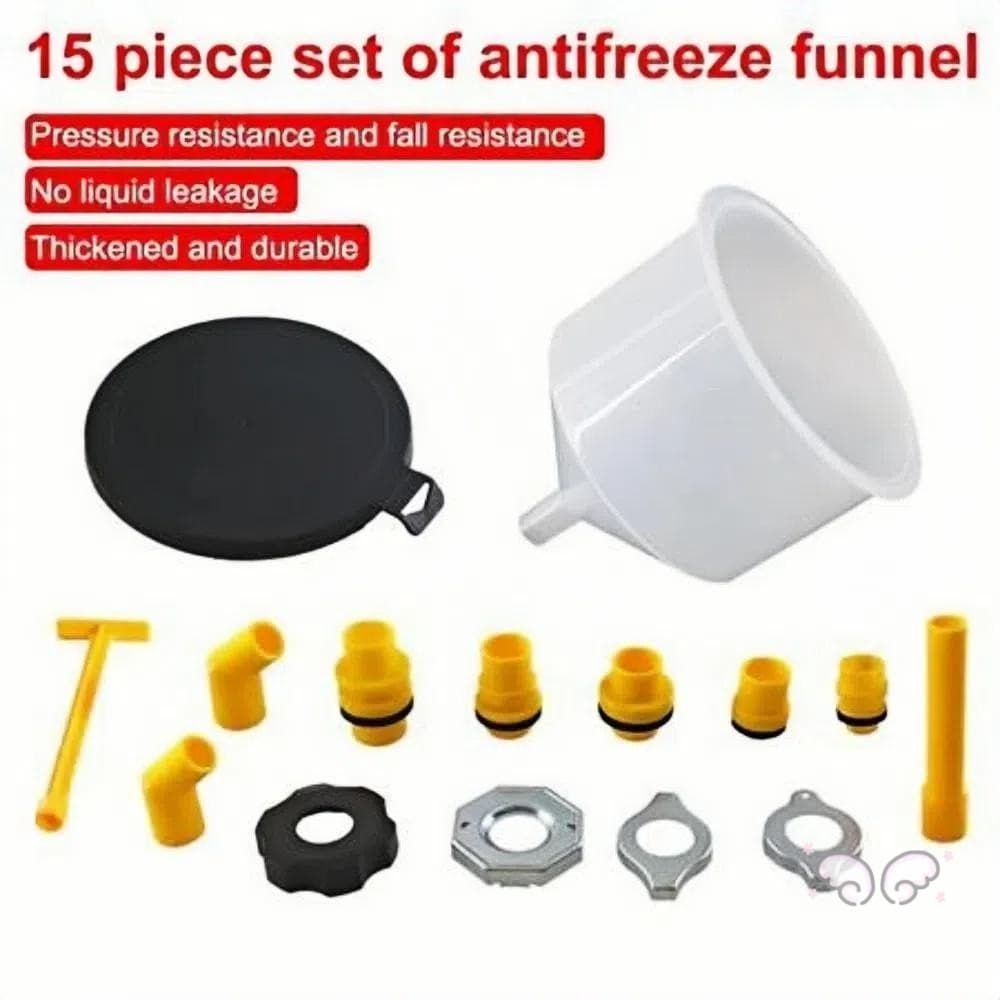 Kit De Funil De Radiador De Carro-Conjunto De Enchimento De Refrigerante De 15 Unidades Com Design À Prova De Derramamen