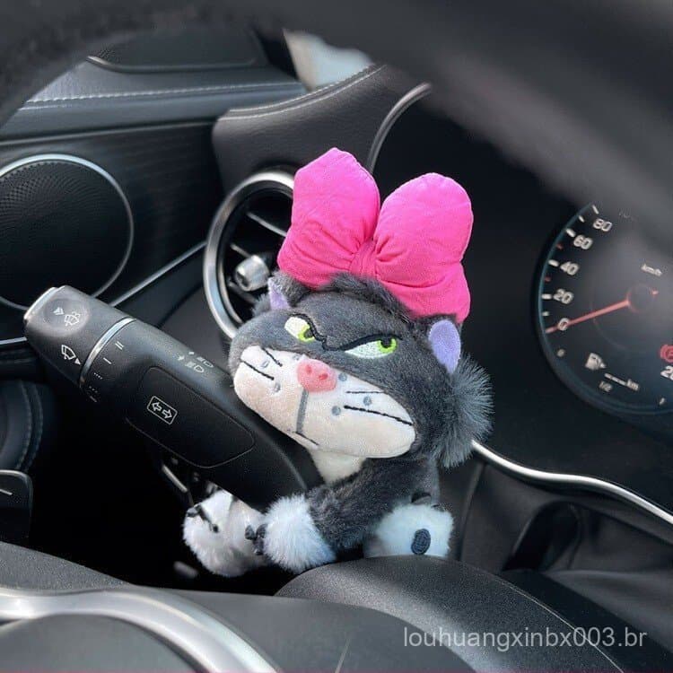 Acessório decorativo para console central do carro, figura de pelúcia fofa, brinquedo de pelúcia, acessório interno do c