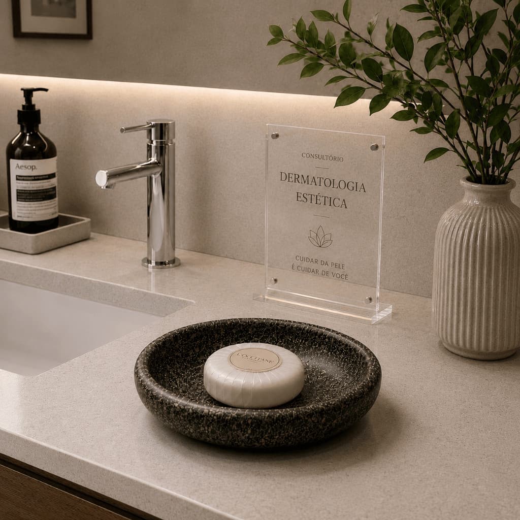 Saboneteira Oval Mármore Natural Luxo Decoração de Lavabo Organizador de Pia Decoração Sofisticada