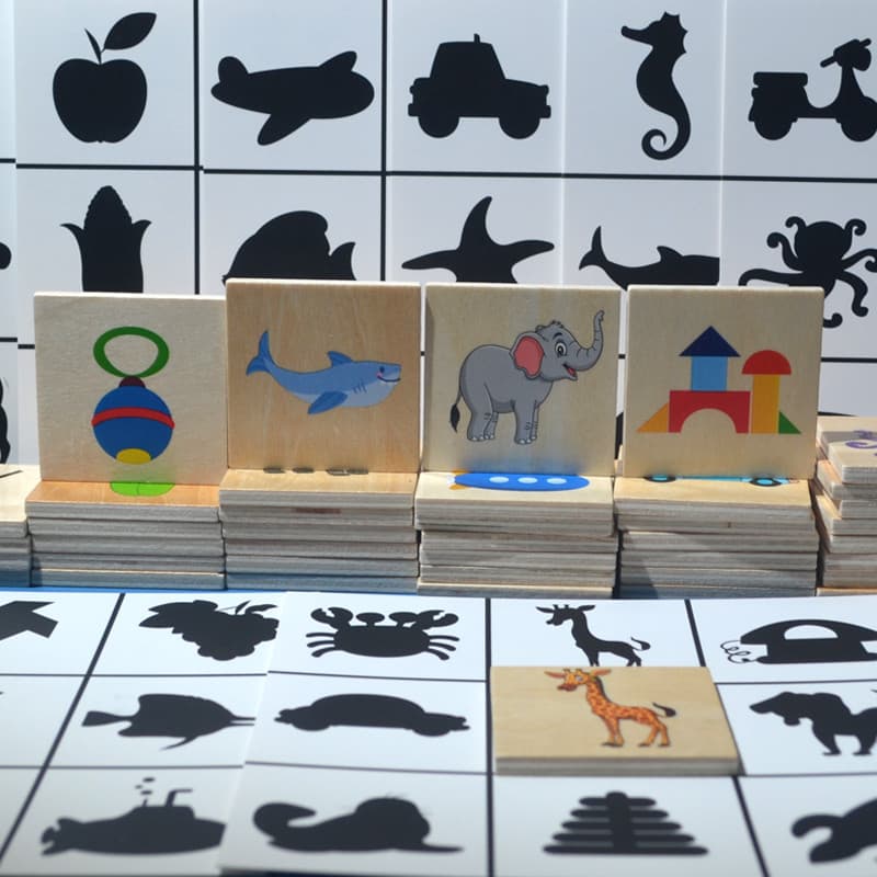 Encontrar sombra Montessori educação precoce brinquedos educativos jardim de infância forma interior correspondência áre