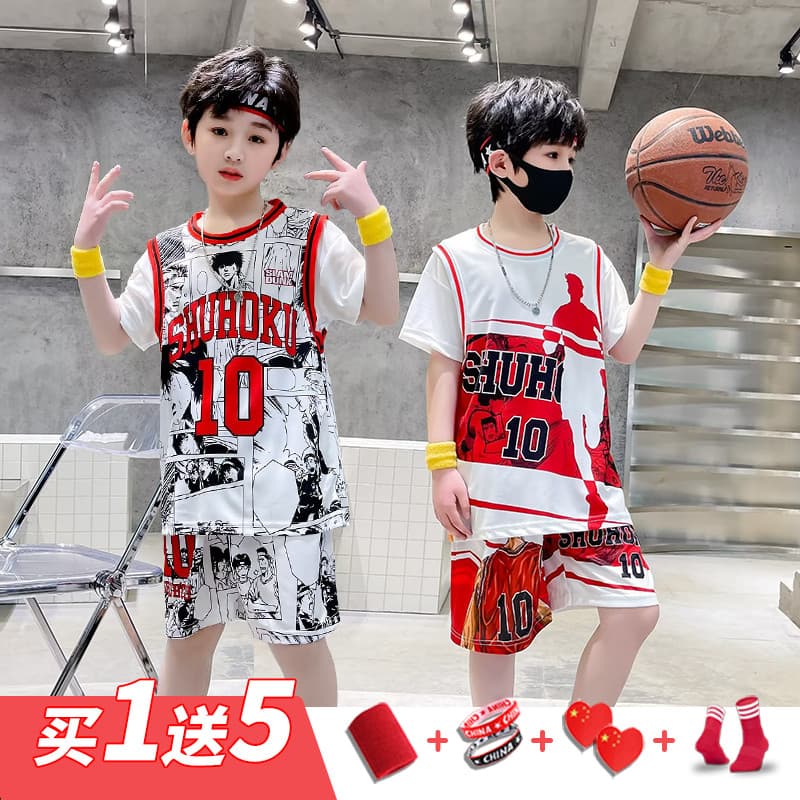 Grandes crianças uniforme de basquete meninos collants de secagem rápida uniformes de treinamento camisas infantis menin
