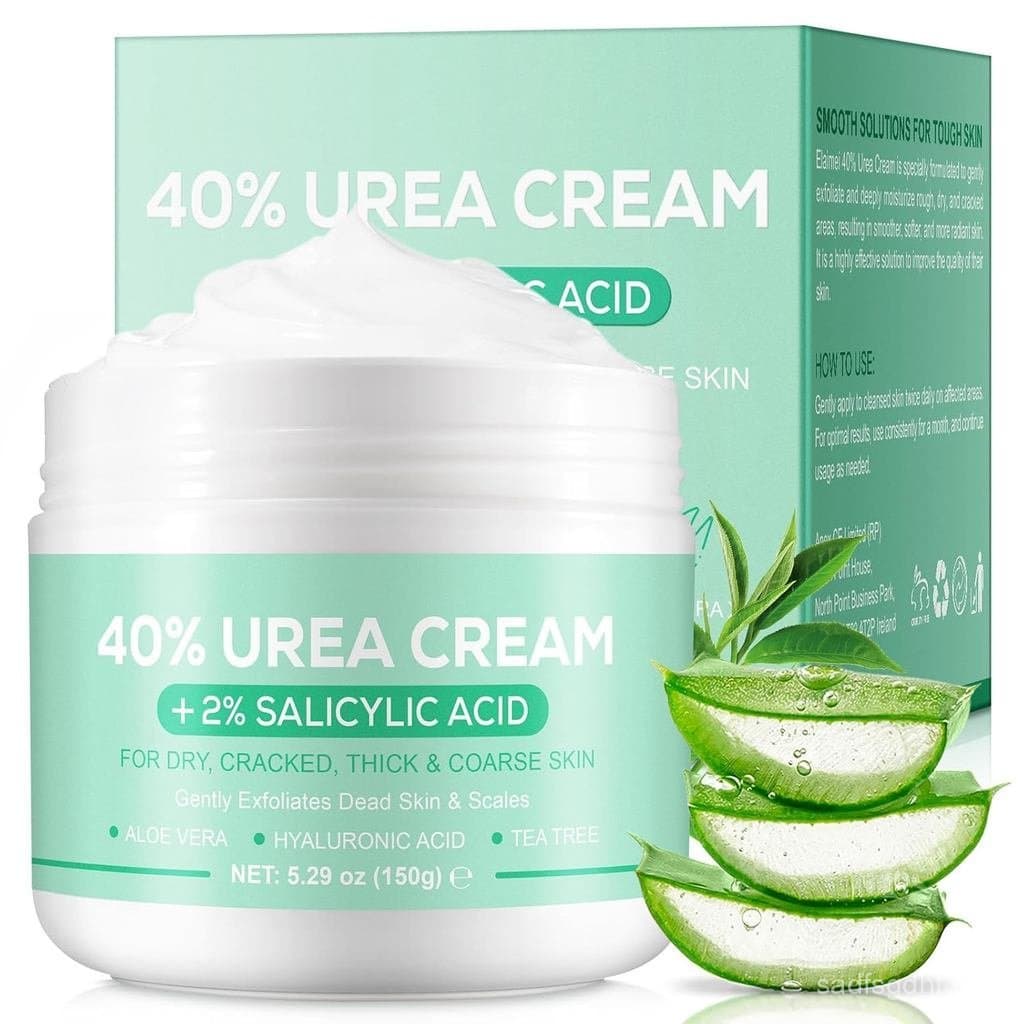 Ureia 40% para os Pés - 40% Ureia + 2% Ácido Salicílico com Ácido Hialurônico, Óleo de Tea Tree, Aloe Vera para Calcanha