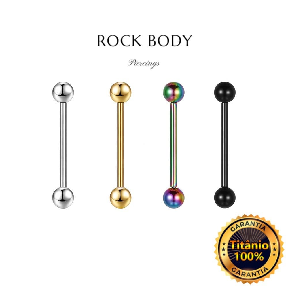 Joias de piercing em liga de titânio com rosca interna para uso em mamilos, línguas e orelhas.   A7YK