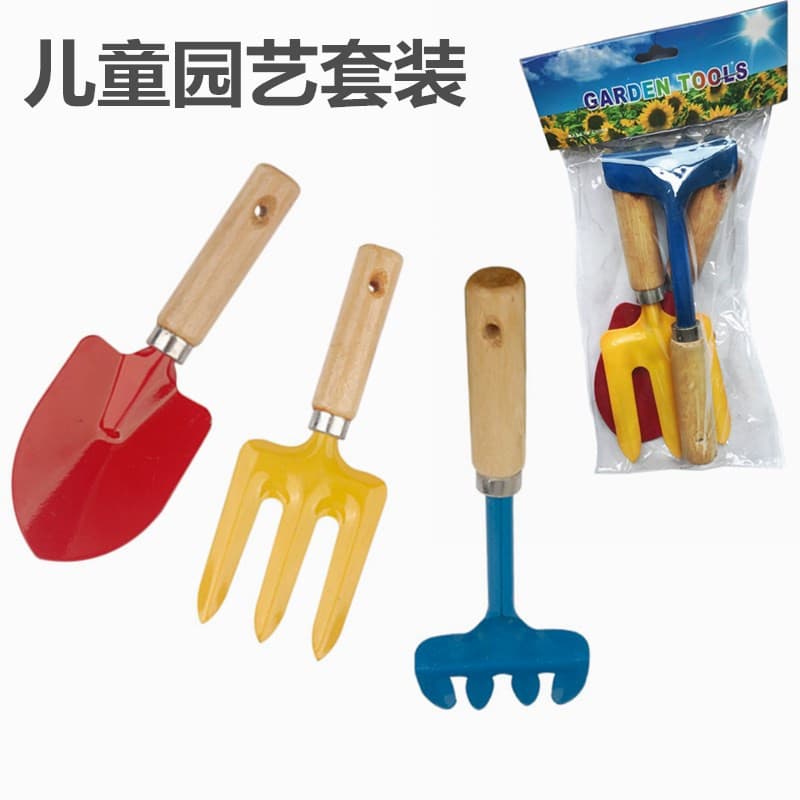 Crianças jardinagem jardim conjunto ao ar livre educação precoce brinquedos pá vaso planta suculenta conjunto de três pe