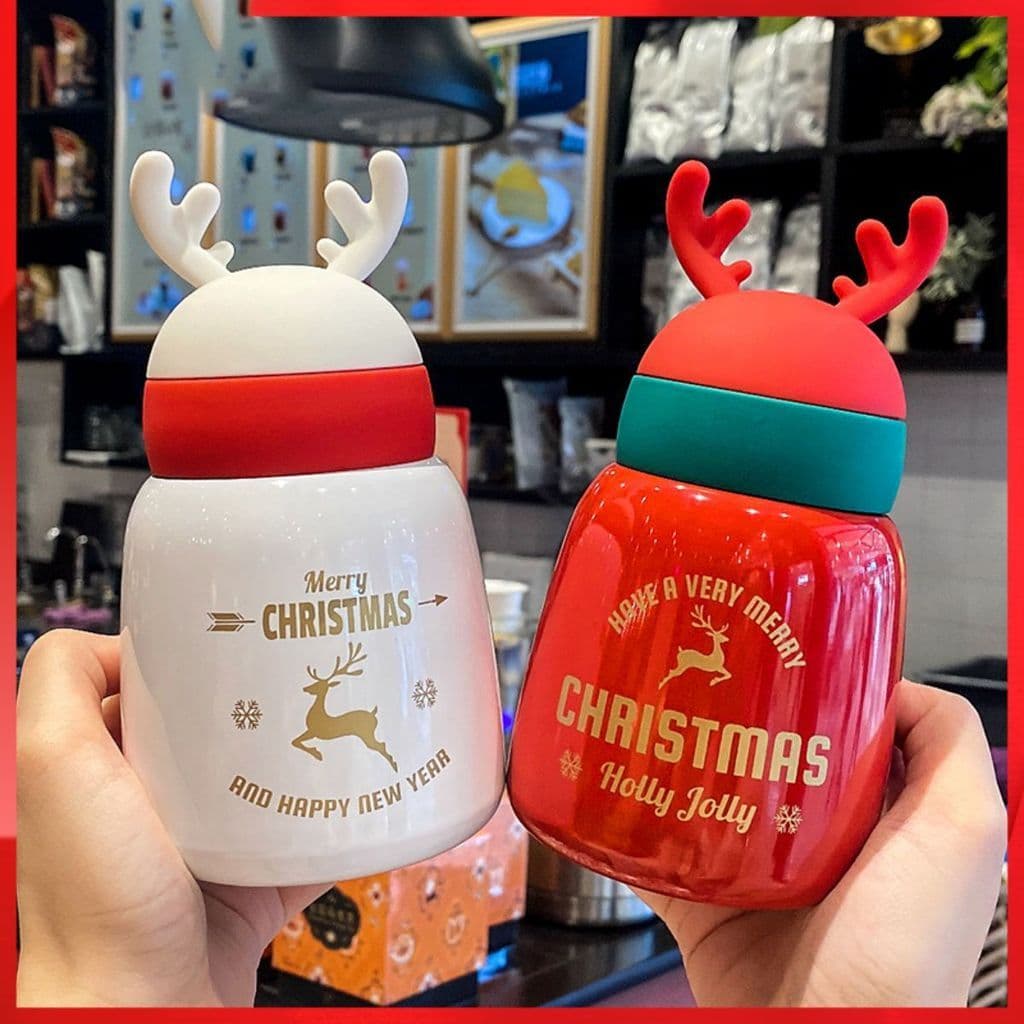 Copo de água papelaria presentes de natal de alto valor copo térmico criativo chifres copo bonito natal veados simples a