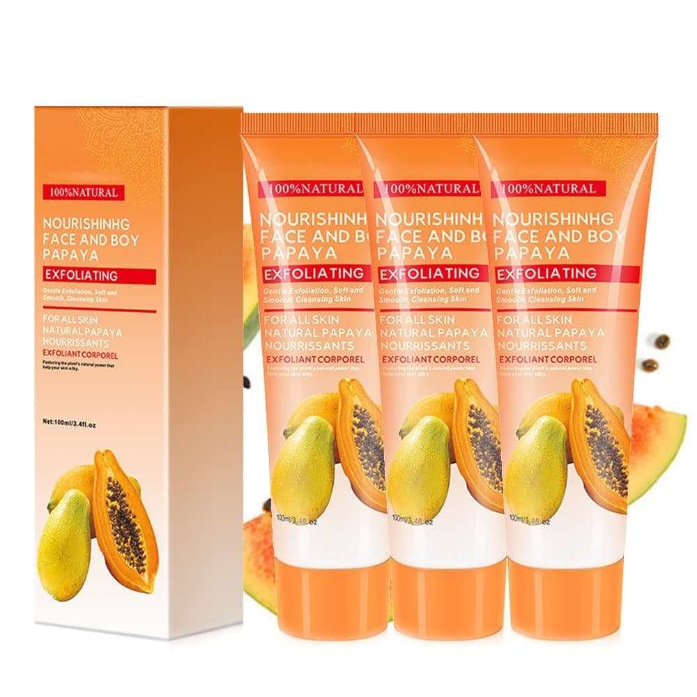 Gel esfoliante iluminador com essência de papaia, gel esfoliante de papaia para rosto e corpo, usado para limpeza profun