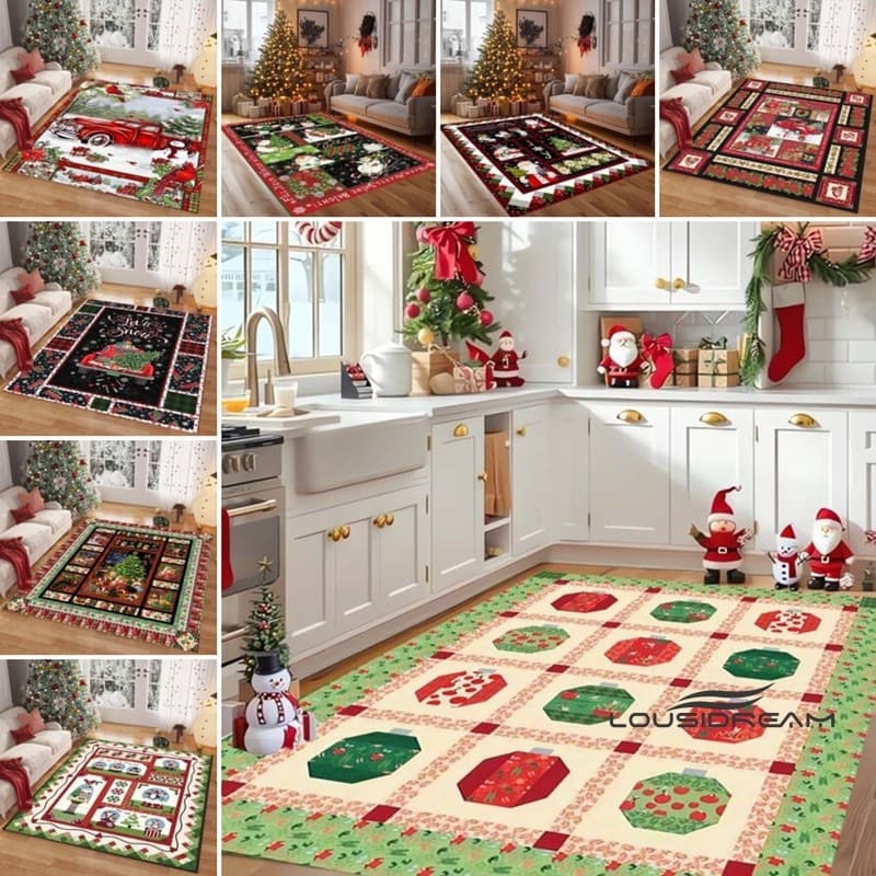 Tapete de Natal adicionado atmosfera quente de férias espessa para sua cozinha ou sala de estar adequado para sala de es