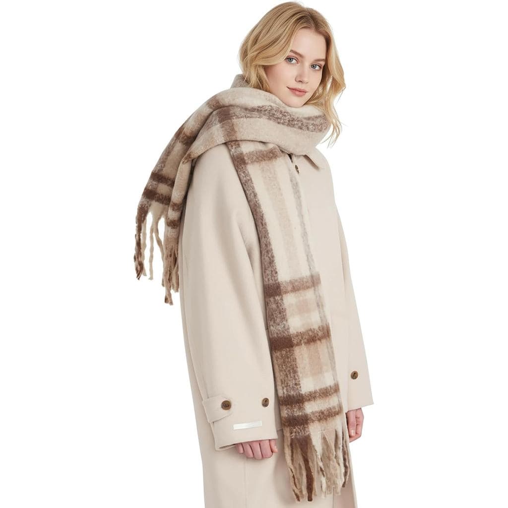 Cachecol para Mulheres Inverno Cachecol Longo Grande para Clima Frio Cachecóis Grossos Tipo Cobertor Coloridos com Estam