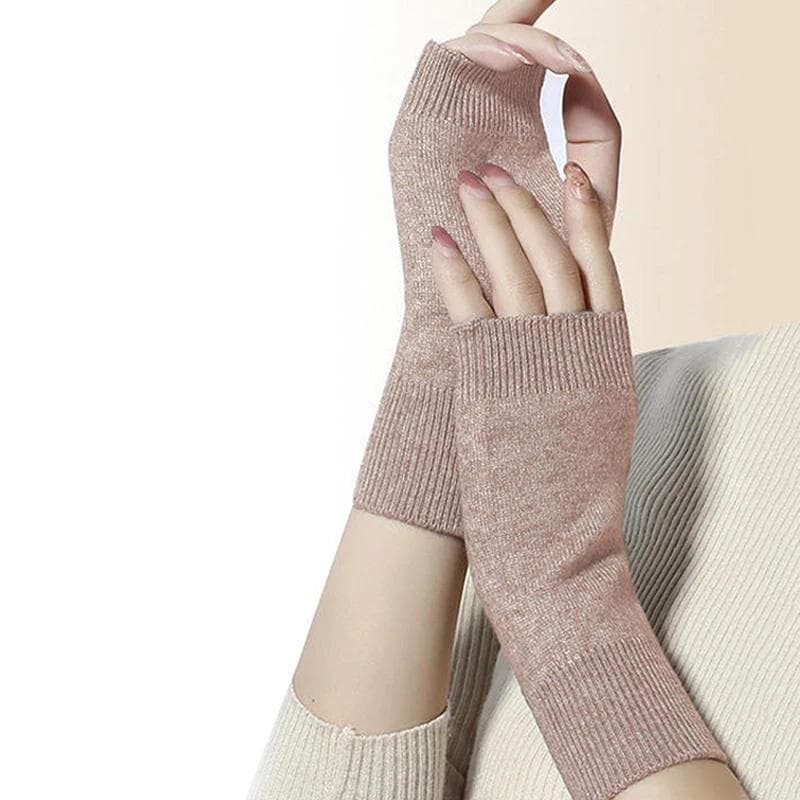 Mulheres De Malha Sem Dedos Luva De Lã Inverno Quente Cashmere Estiramento Meio Dedo Mitten Cosplay Curto Luvas De Caxem