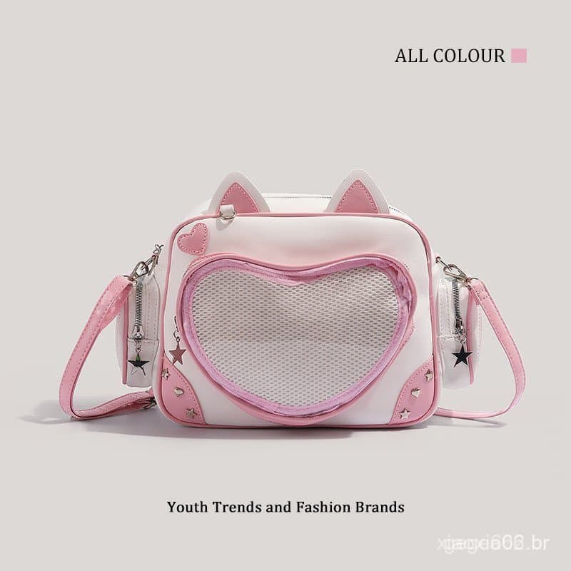 Mochila Versátil Feminina, Gato Mecânico Fofo, Itabag de Anime Japonês, Mochila Ita Bag, Mochila Escolar Y2K, Ita Bag Ja
