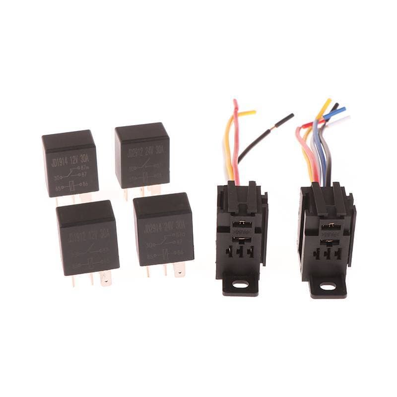 ADS 4 Pinos/5 30A 12V/24V Relé Violeta Automotivo Soet Com Fio Terminal Dispositivo De Controle Auto De Carro BR