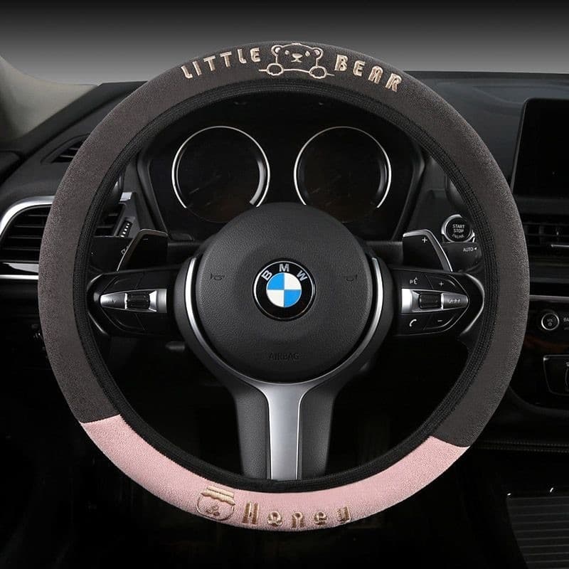 Capa de volante de carro sem anel interno capa elástica camurça sensação confortável resistente ao desgaste antiderrapan