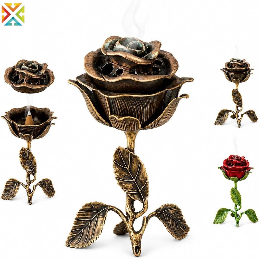 Queimador De Incenso De Metal Rosa Vintage Retrô Suporte De Aromaterapia Que Pode Ser Aberto Para Quarto De Casa Yoga Es