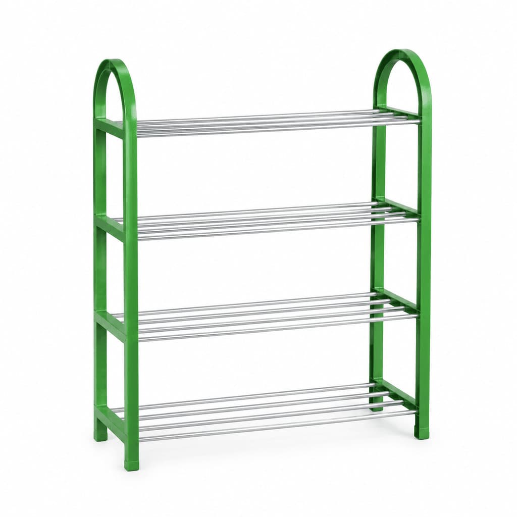 Sapateira Desmontável 4 Prateleiras Para 8 Pares Organizador Vertical Compacto Em Alumínio