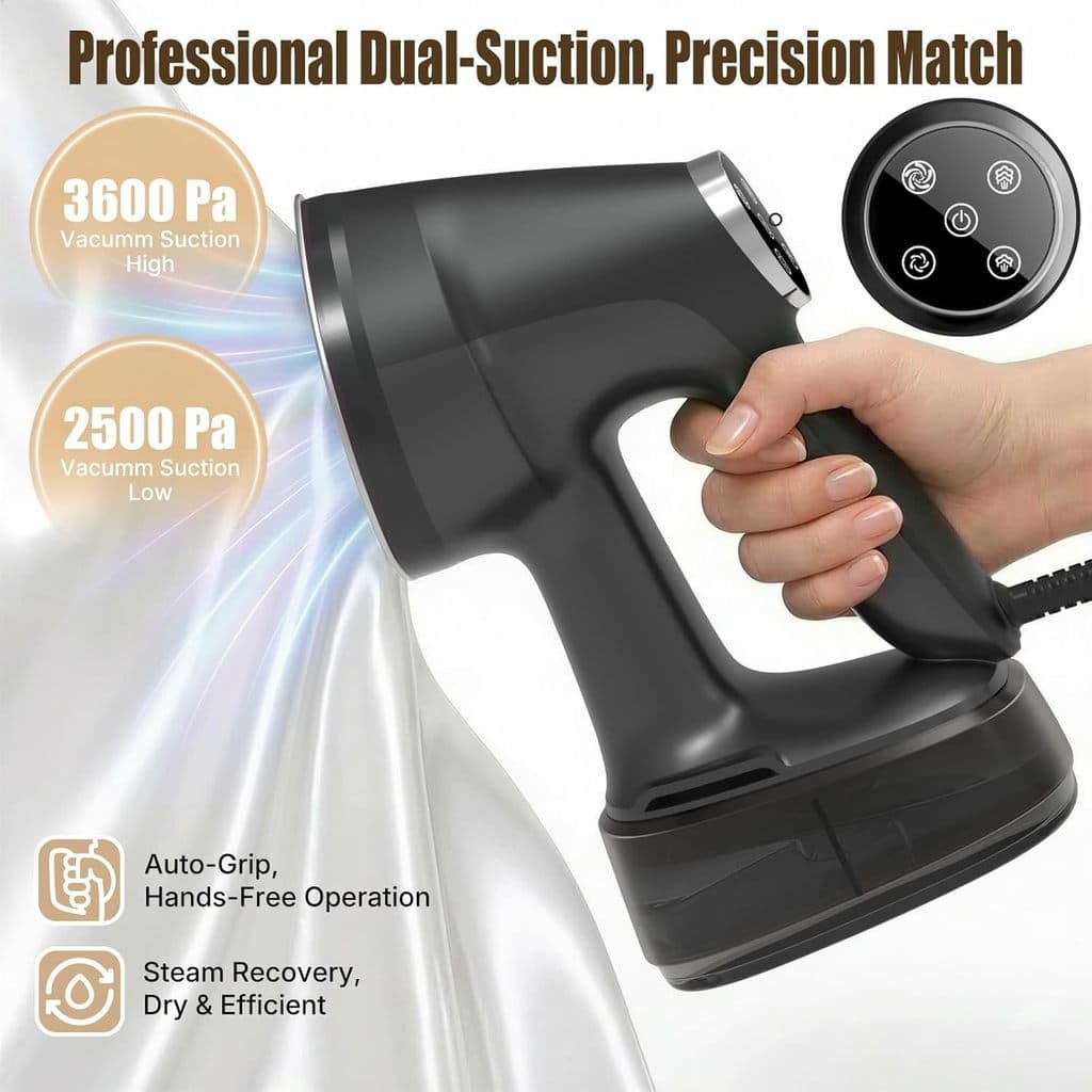 2026 novo estilo adsorção portátil vaporizador de roupas grande tanque de água Display LCD desligamento automático máqui
