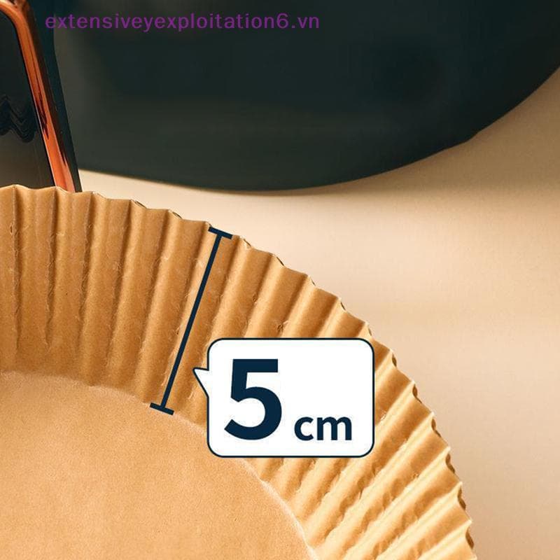 exten 25/50 Pçs Fritadeira De Ar Forros De Papel Descartáveis Cesta Não-Sti À Prova De Óleo Pergaminho Redondo Airfryer