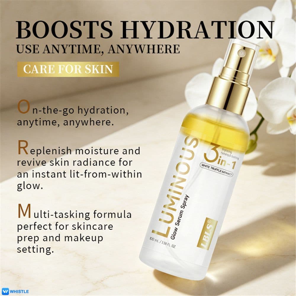 LBLS Sérum Bifásico em Spray Facial para Aspereza e Manchas Solares - Tudo em Um - Preparador de Maquiagem e Spray