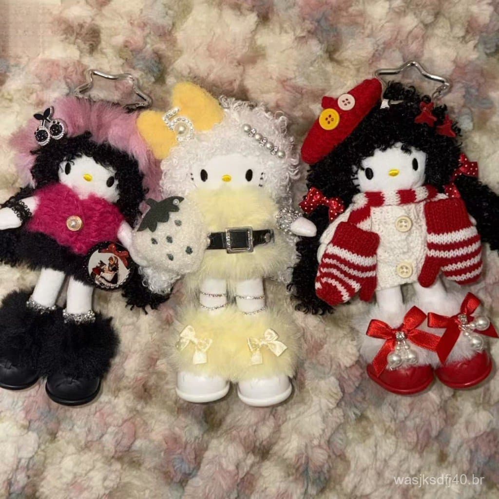 Chaveiro de boneca fofa de pernas longas Kt-Winter, presente de viagem para o Ano Novo.