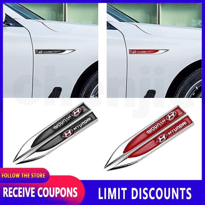 Para Hyundai Território 2 Peças Adesivo de Carro Emblema Lateral de Porta em Metal 3D Acessórios Decorativos V123