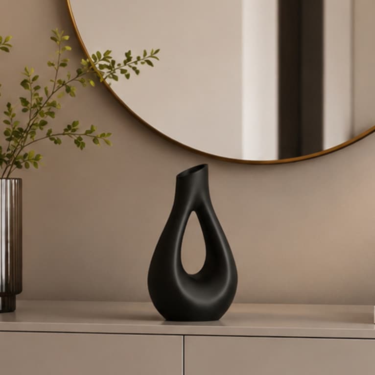 Vaso Decorativo Elegância em Lágrima 18cm – Vaso Moderno Minimalista para Sala