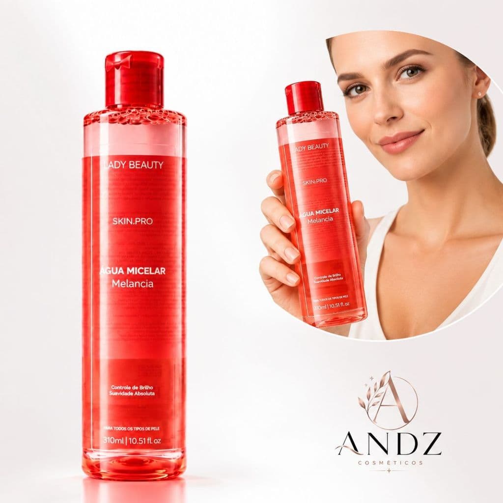 Água Micelar Melancia Lady Beauty Demaquilante Limpeza Facial Hidratante 310ml