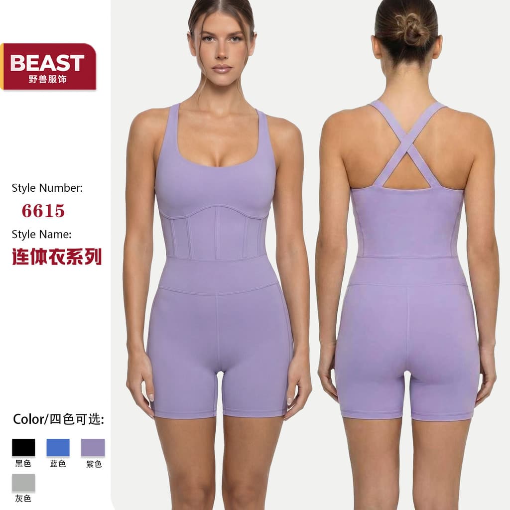Body esportivo sem mangas com costas cruzadas para controle abdominal e levantamento de glúteos, adequado para fitness e