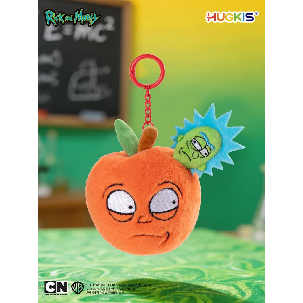 HUGKIS Rick e Morty Bug Apple Pingente de pelúcia Engraçado Chaveiro Bolsa Enfeites Bonecas Presentes