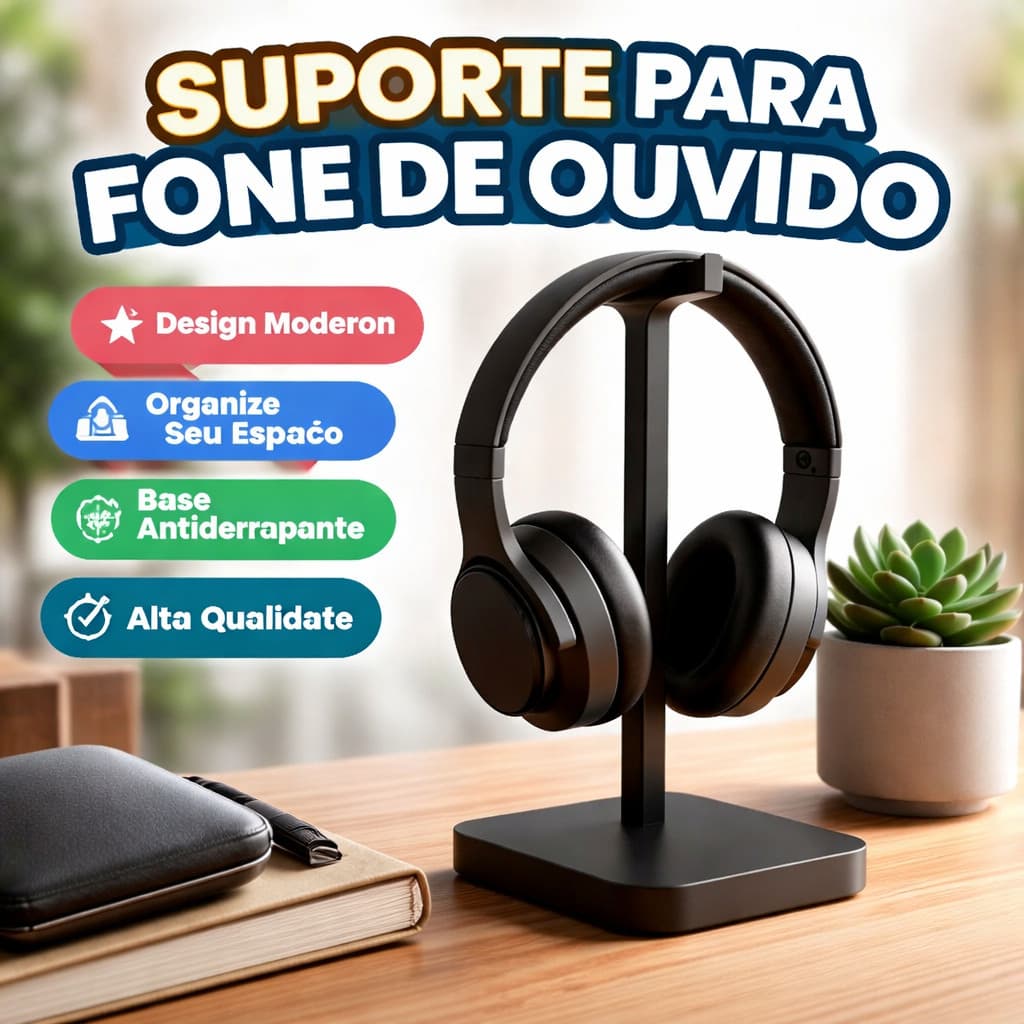Suporte Para Fone de Ouvido Headset Headphone Organizador de Mesa Gamer Stand Base Para Fones Home Office Escritório