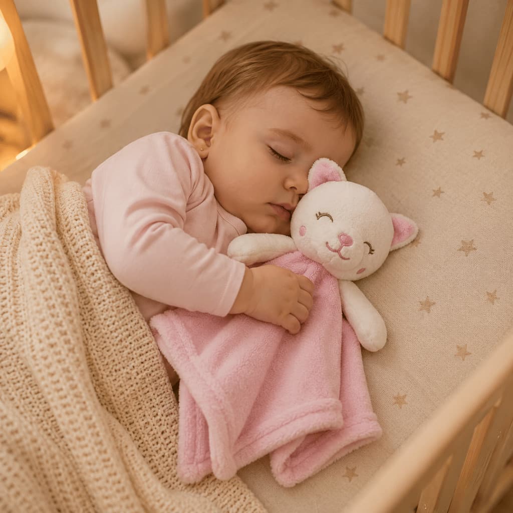 Naninha Gatinha Bebe com Prendedor Chupeta Pelúcia Super Macia Rosa Gata Gato
