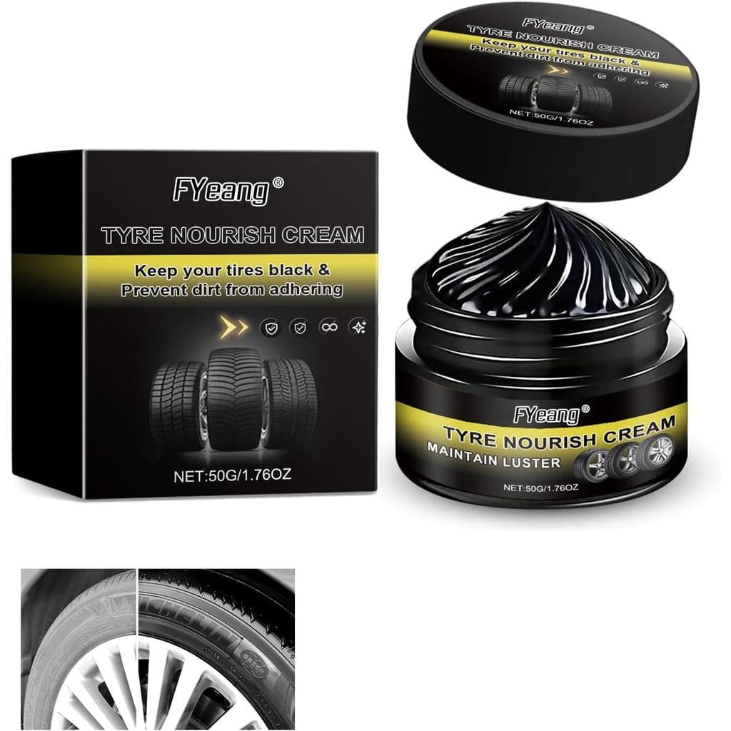 Creme Nutritivo para Pneus, Cera Poderosa para Limpeza e Restauração de Rodas, Restaura o Brilho Preto, para Pneus de Ca