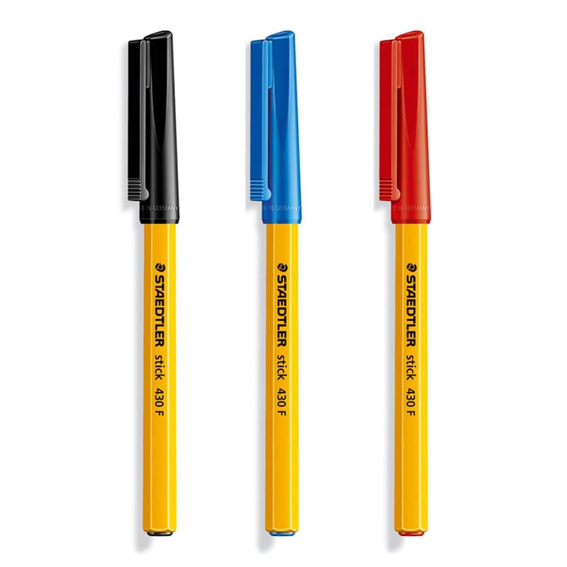 Caneta esferográfica alemã STAEDTLER Caneta esferográfica 430F Haste amarela Caneta esferográfica de 0.5 mm