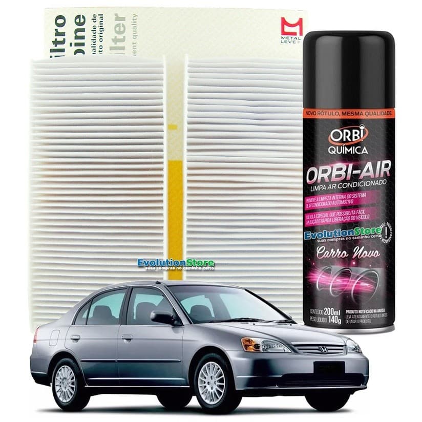 Filtro De Cabine Ar Condicionado Mahle Civic 2001 À 2005 + Spray Higienizador