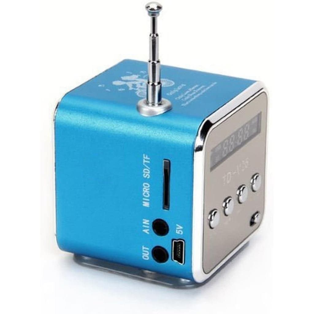 Caixa de Som Bluetooth, Rádio FM Digital Mini Portátil, Mini Caixa de Som com USB, Cartão SD, TF, Reprodutor de Áudio MP