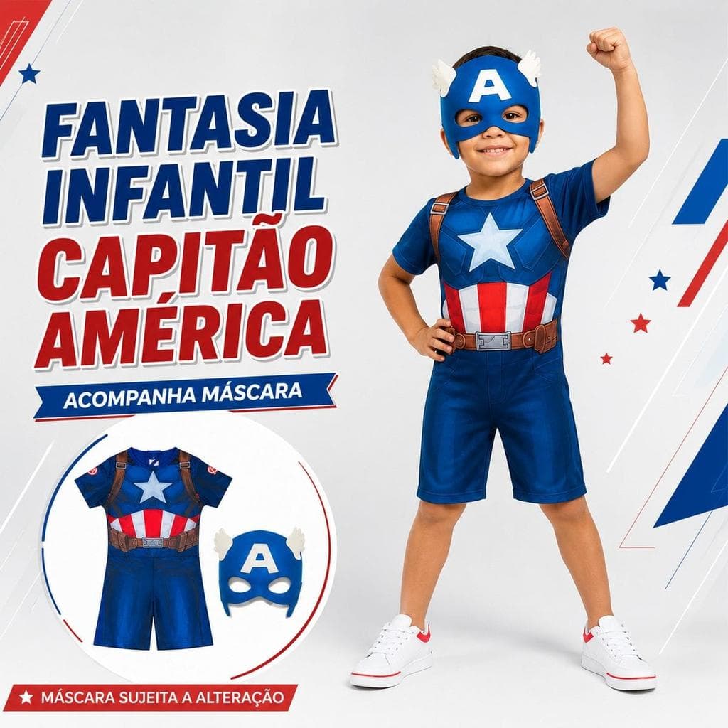 Fantasia Infantil CAPITÃO AMERICA